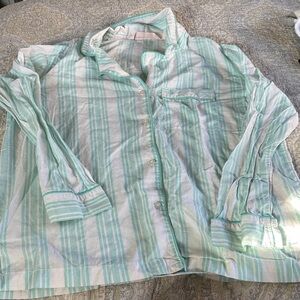 Victoria's Secret Pastel Green and White Striped Top